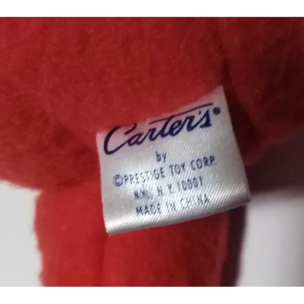 Carters Teddy Bear Plush Lying Down In Red PJs Prestige Toy Pajamas